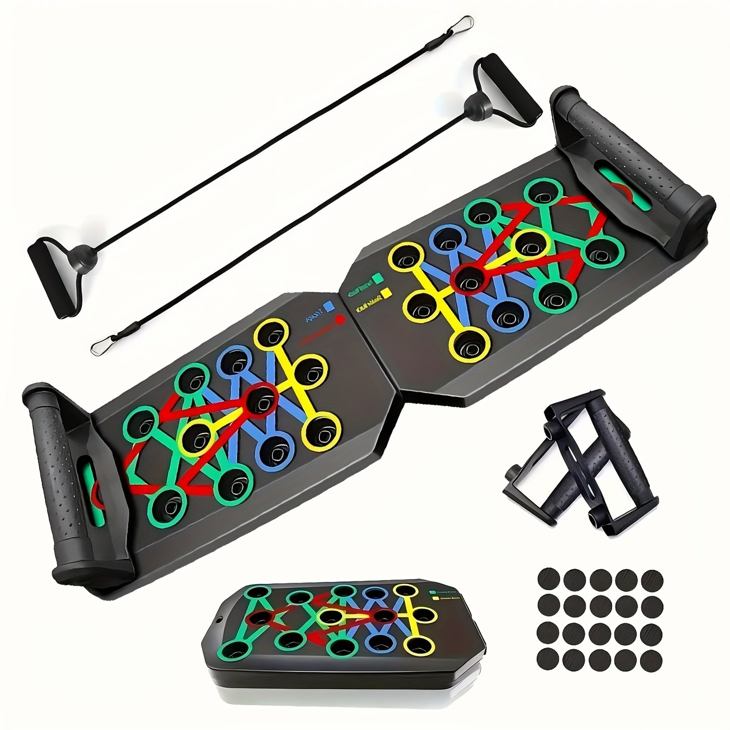 1pc Foldable Push-Up Board with 28 Colorful Holes -
