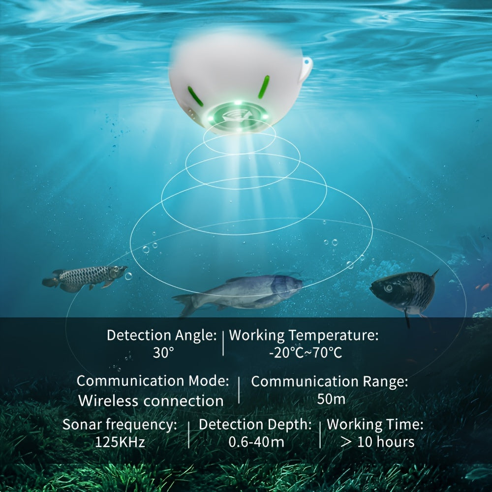 Smart Sonar Fish Finder with Rechargeable Sensor