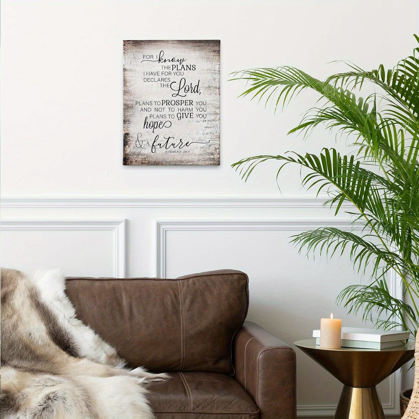 Jeremiah 29 11 Wall Art, "For I Know The Plans I Have For You", Wood Framed Canvas Painting