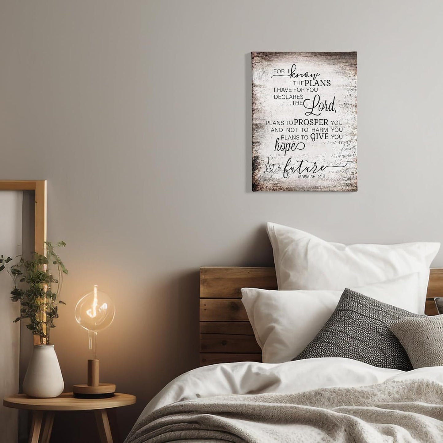 Jeremiah 29 11 Wall Art, "For I Know The Plans I Have For You", Wood Framed Canvas Painting