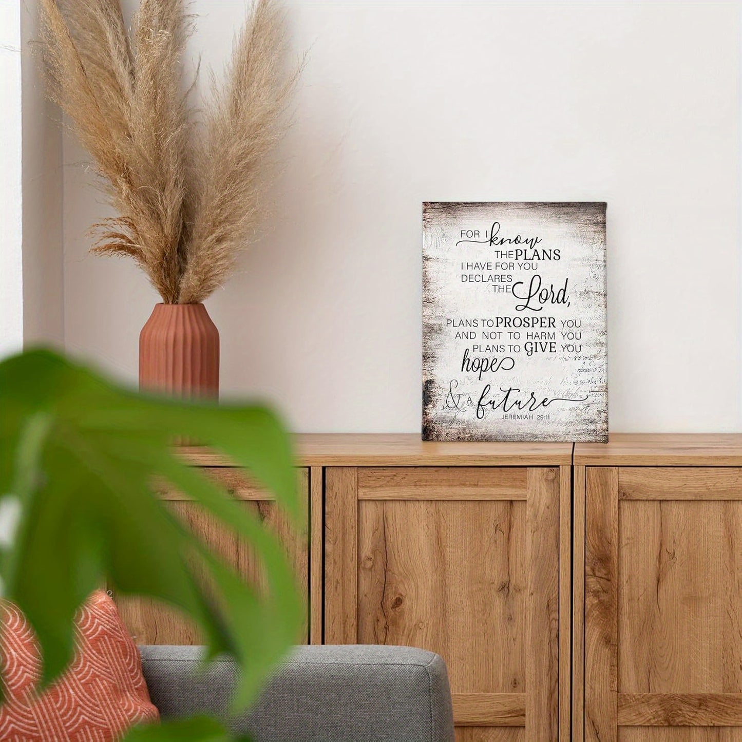 Jeremiah 29 11 Wall Art, "For I Know The Plans I Have For You", Wood Framed Canvas Painting