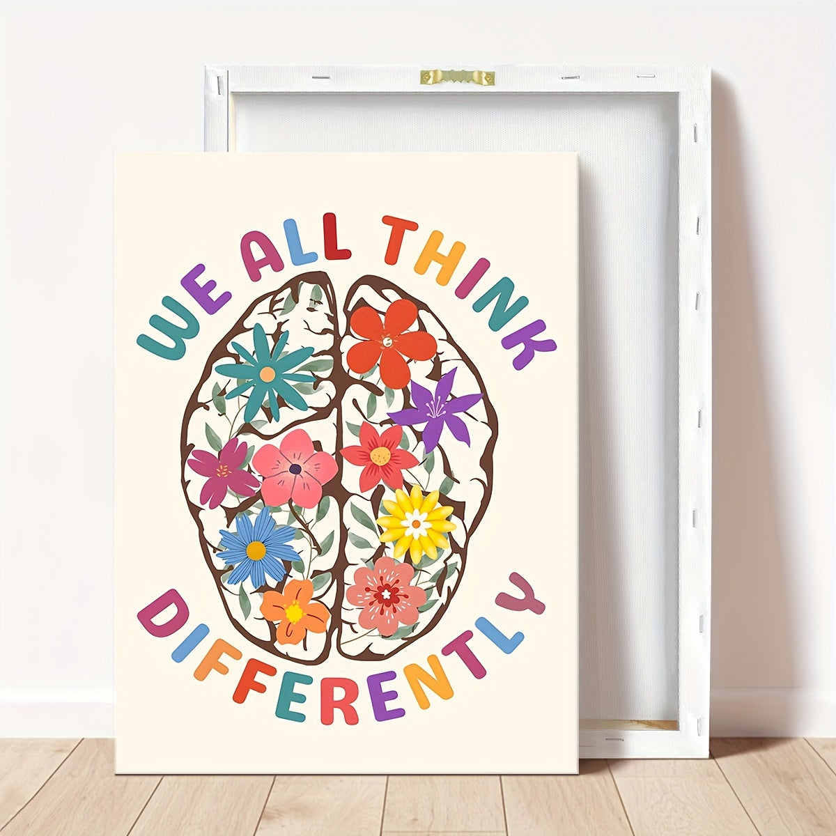 Neurodiversity Floral Brain Canvas Wall Art