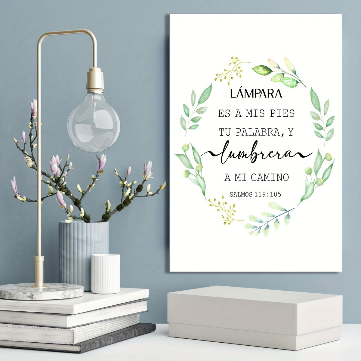 1piece Salmos 119:105, Lampara Es A Mis Pies Tu Palabra, Canvas Art Poster