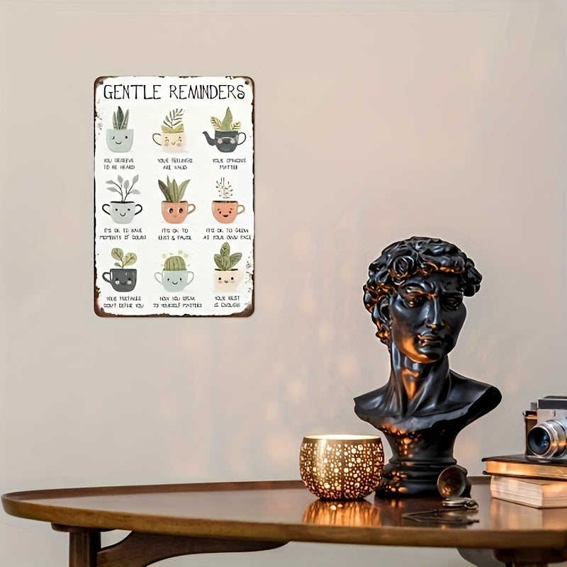 Gentle Reminders Metal Tin Sign – 8x12 Inches