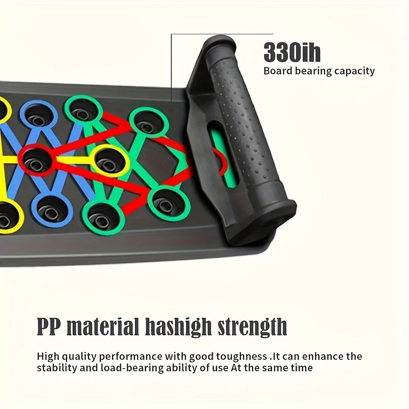 1pc Foldable Push-Up Board with 28 Colorful Holes -