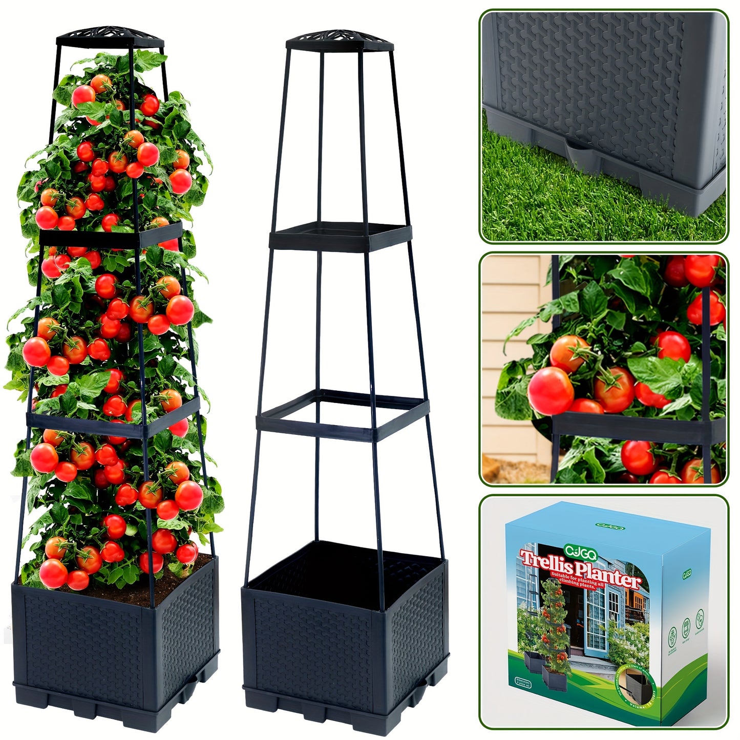 Tomato Planter Box with Trellis 2 Pack
