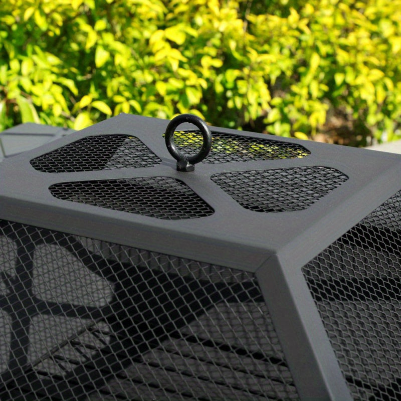 32-Inch Square Metal Fire Pit Table
