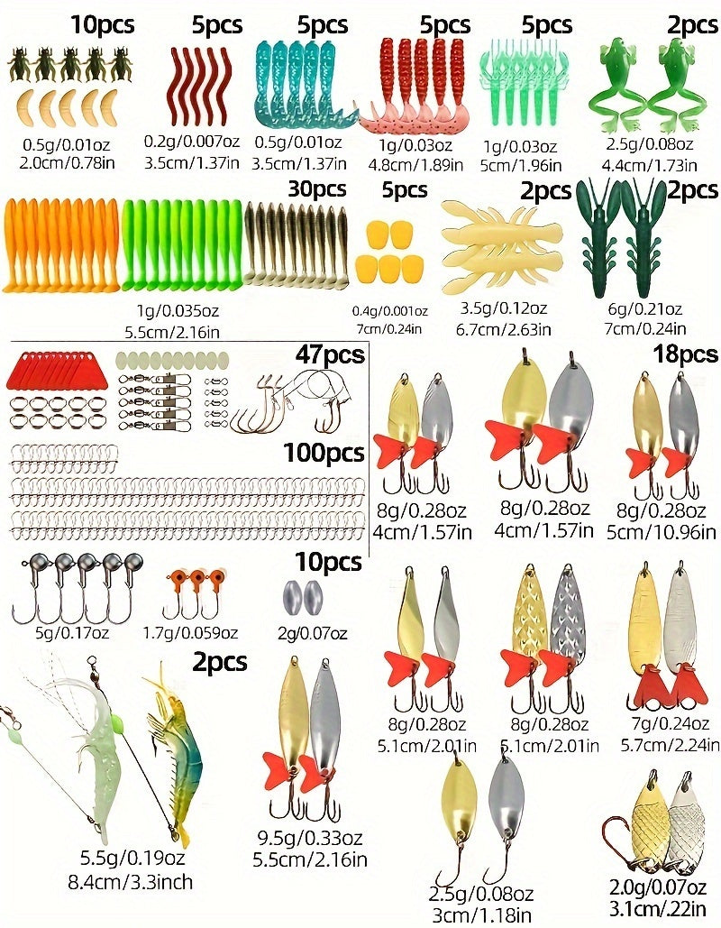 361-Piece Fishing Lure Kit with Tackle Box