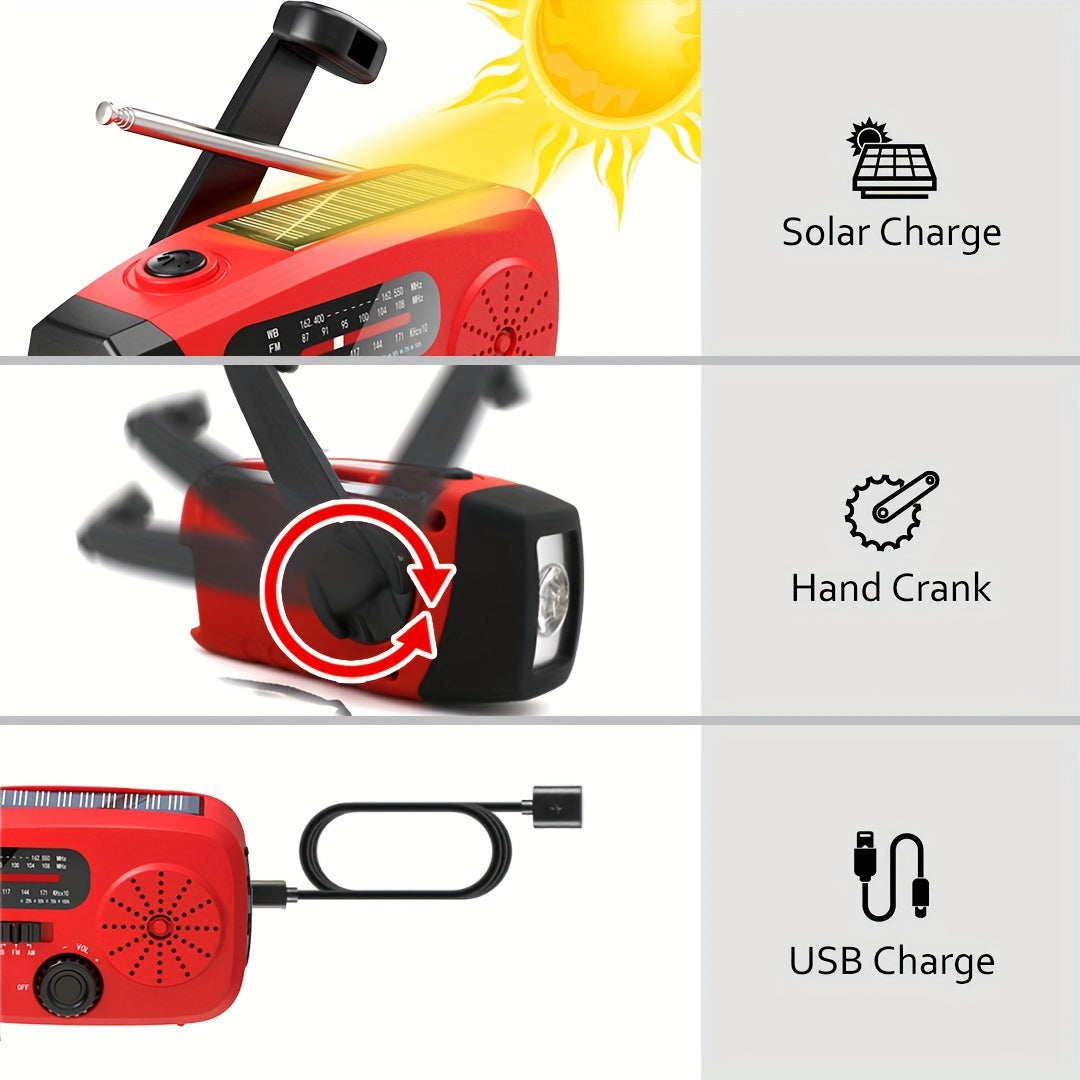 Emergency Radio: Solar-Powered, AM/FM Portable Weather Radio