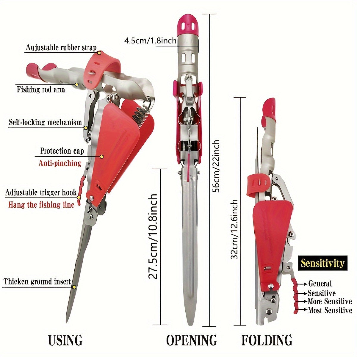 Automatic Fishing Rod Holder with Spring-Loaded Hook