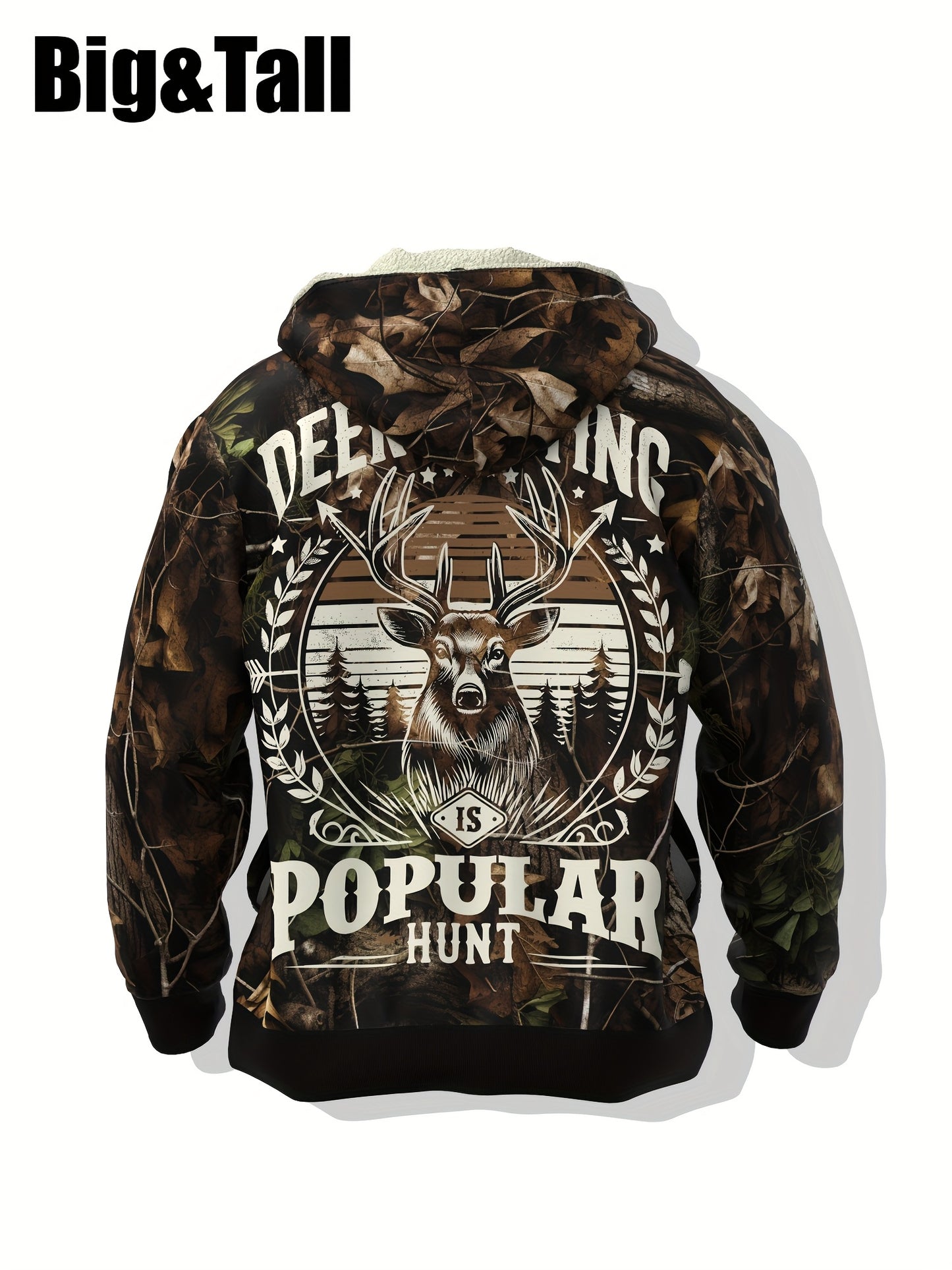 Men's Big & Tall Deer Hunting Hoodie PLUS SIZE