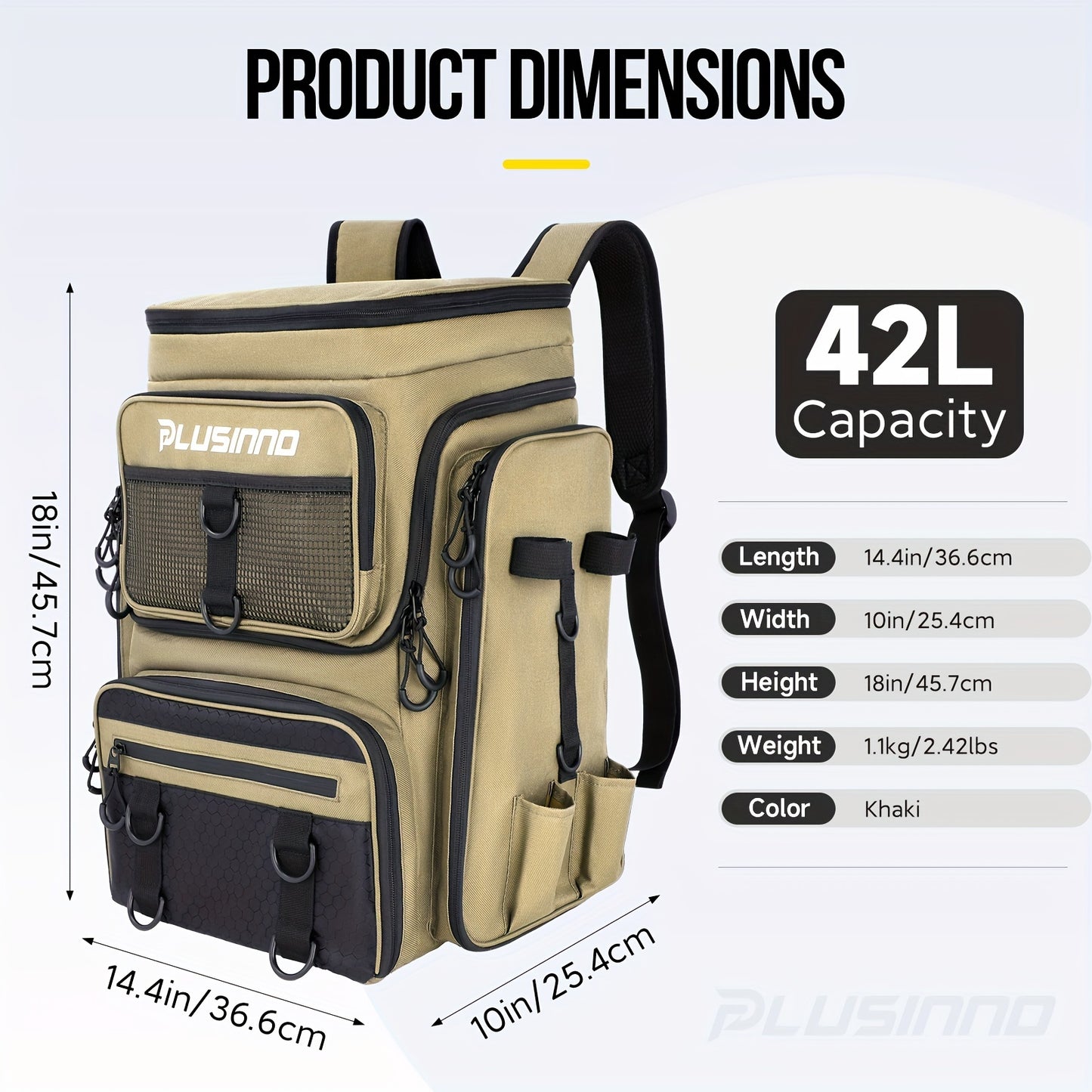 Large Fishing Backpack with Rod Holders