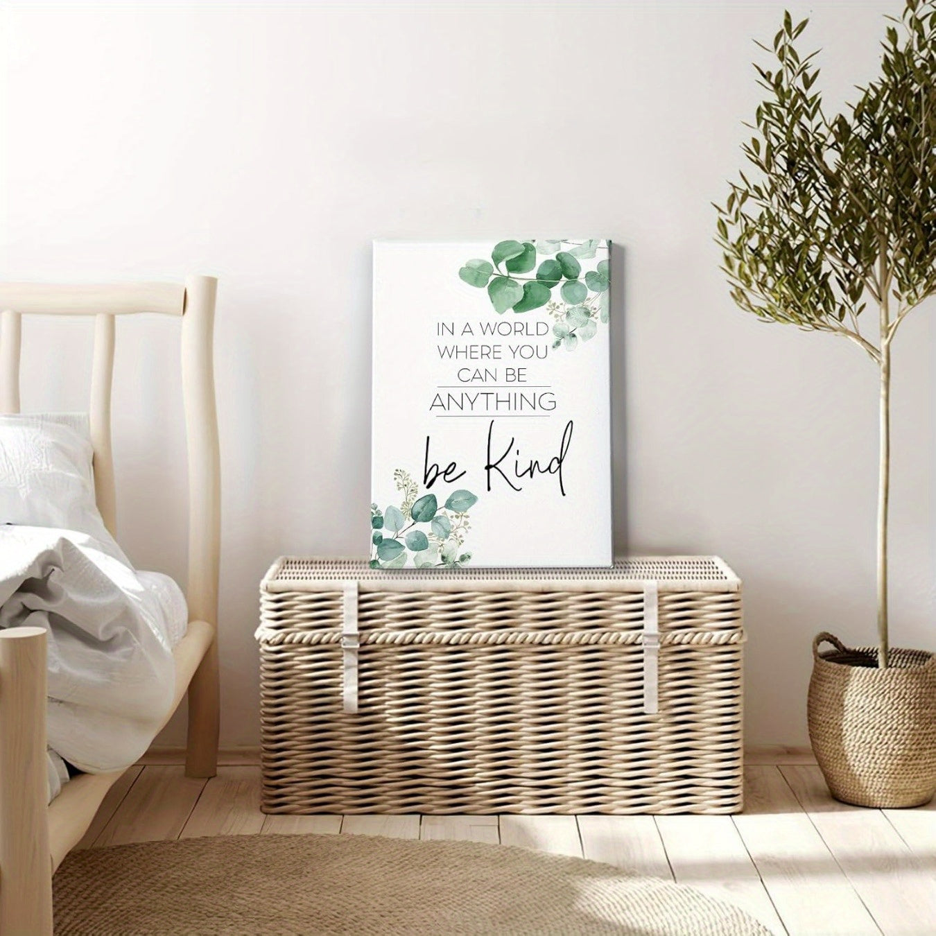 Inspirational "Be Kind" Canvas Wall Art – 12x18 Inch