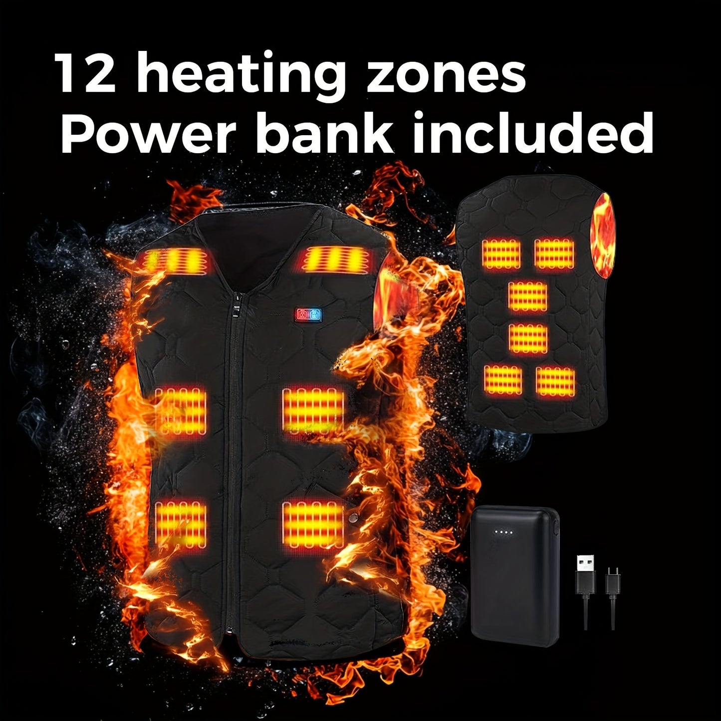 Heated Vests For Men And Women, Electric Vests, Lightweight Heated Vests With Battery Packs, Fast Heating, Suitable For Outdoor Hunting And Skiing In Winter