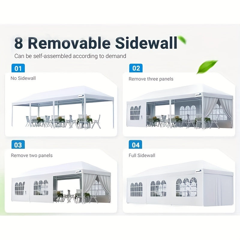 10x30ft Outdoor Canopy Party Tent with 8 Removable Sidewalls