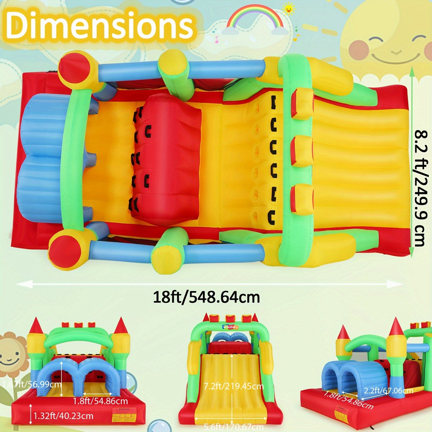 Inflatable Bounce House with Slide & Obstacles