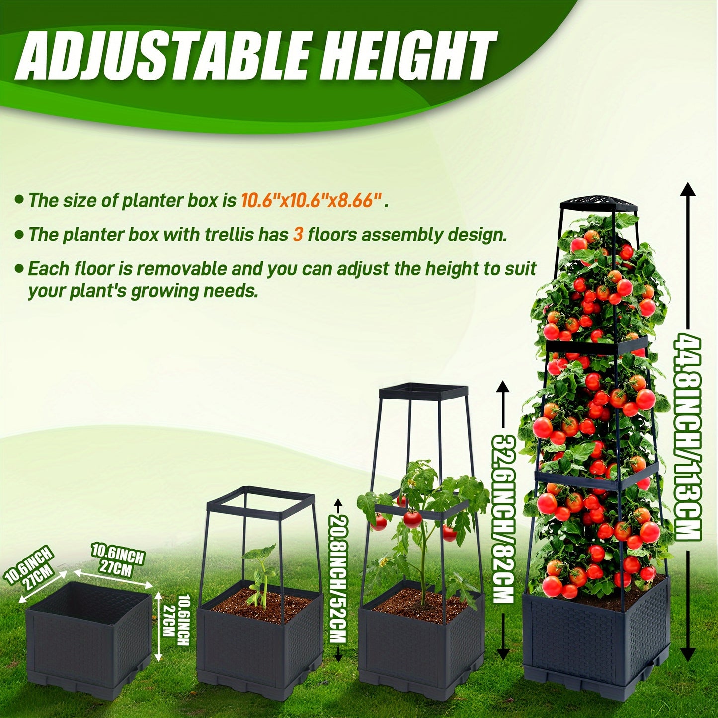 Tomato Planter Box with Trellis 2 Pack