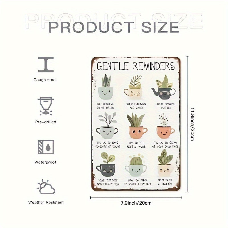 Gentle Reminders Metal Tin Sign – 8x12 Inches