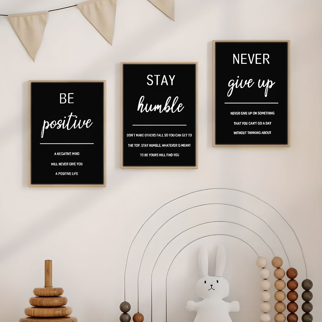 3-Piece Framed Inspirational Quotes Canvas Wall Art