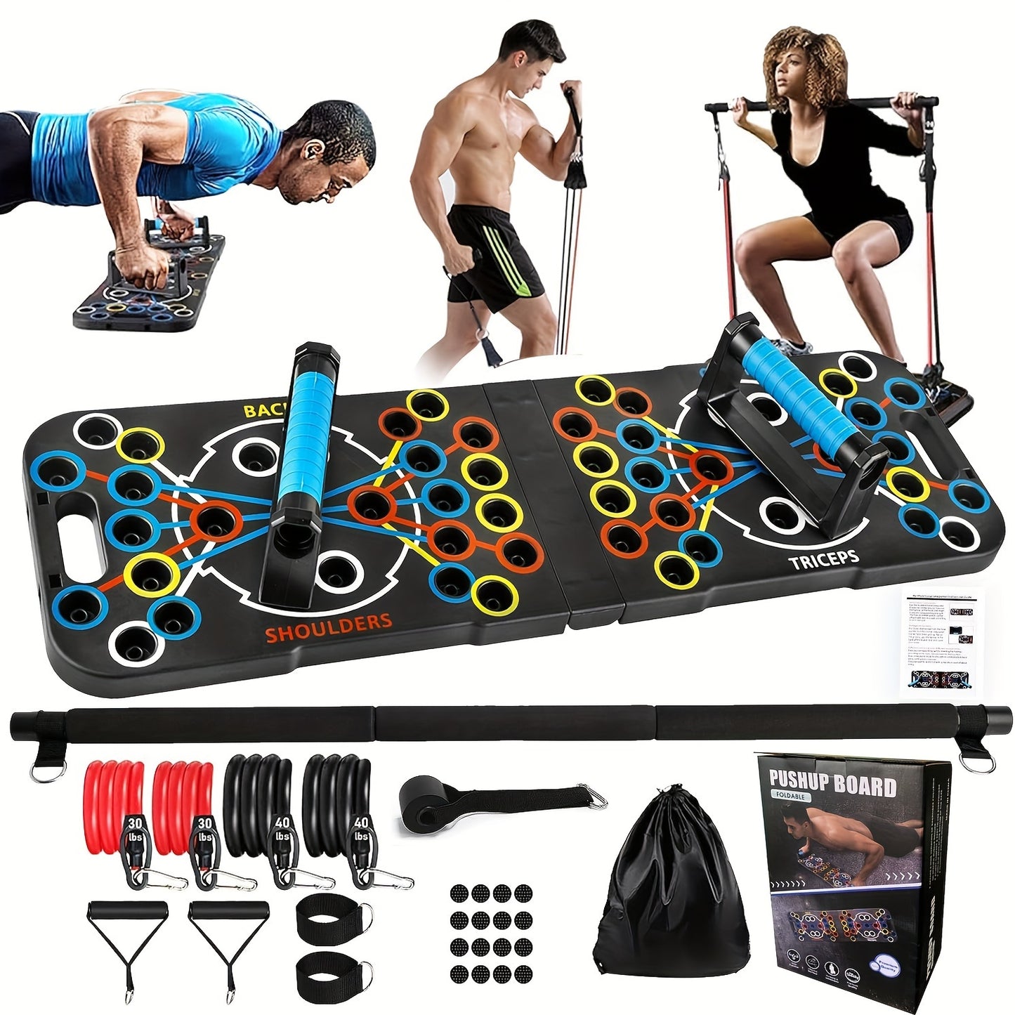 1 Set Push-up Board With Pilates Kit, 20-in-1 Multifunctional Push-up Machine,