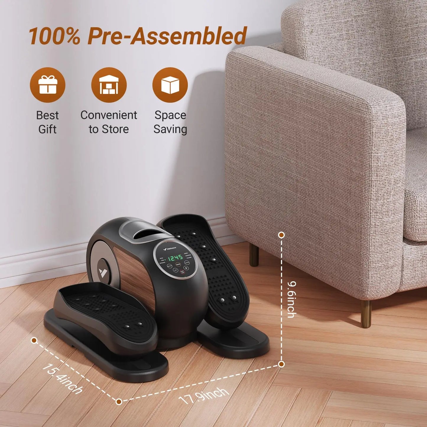 Elliptical Machine with 12 Adjustable Speeds
