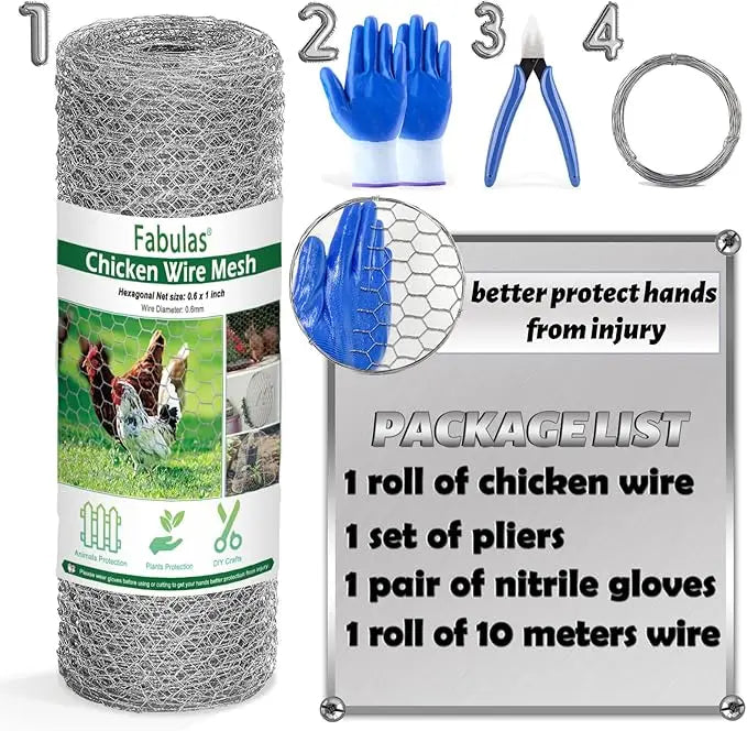 Galvanized Chicken Wire Mesh for Garden and Crafts