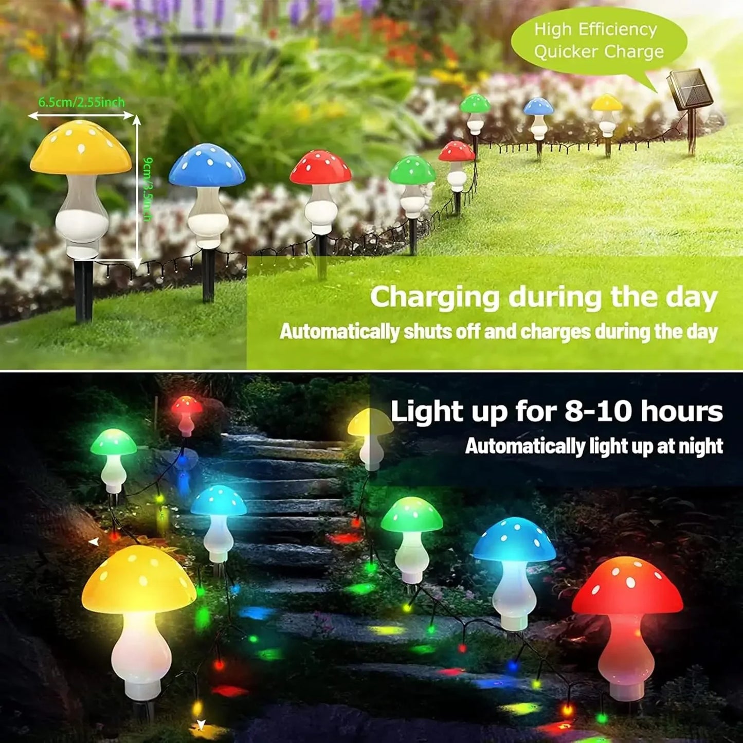 Mushroom Solar Garden Lights Set