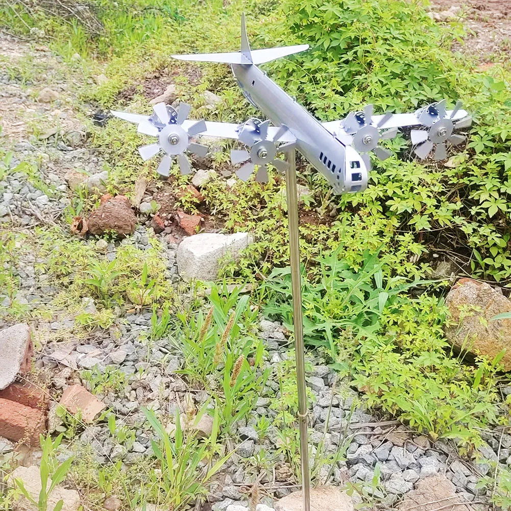 Metal Airplane Windmill Iron Aircraft Wind Spinners