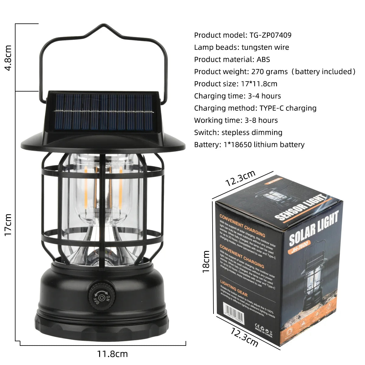 USB Rechargeable Portable Camping Lantern