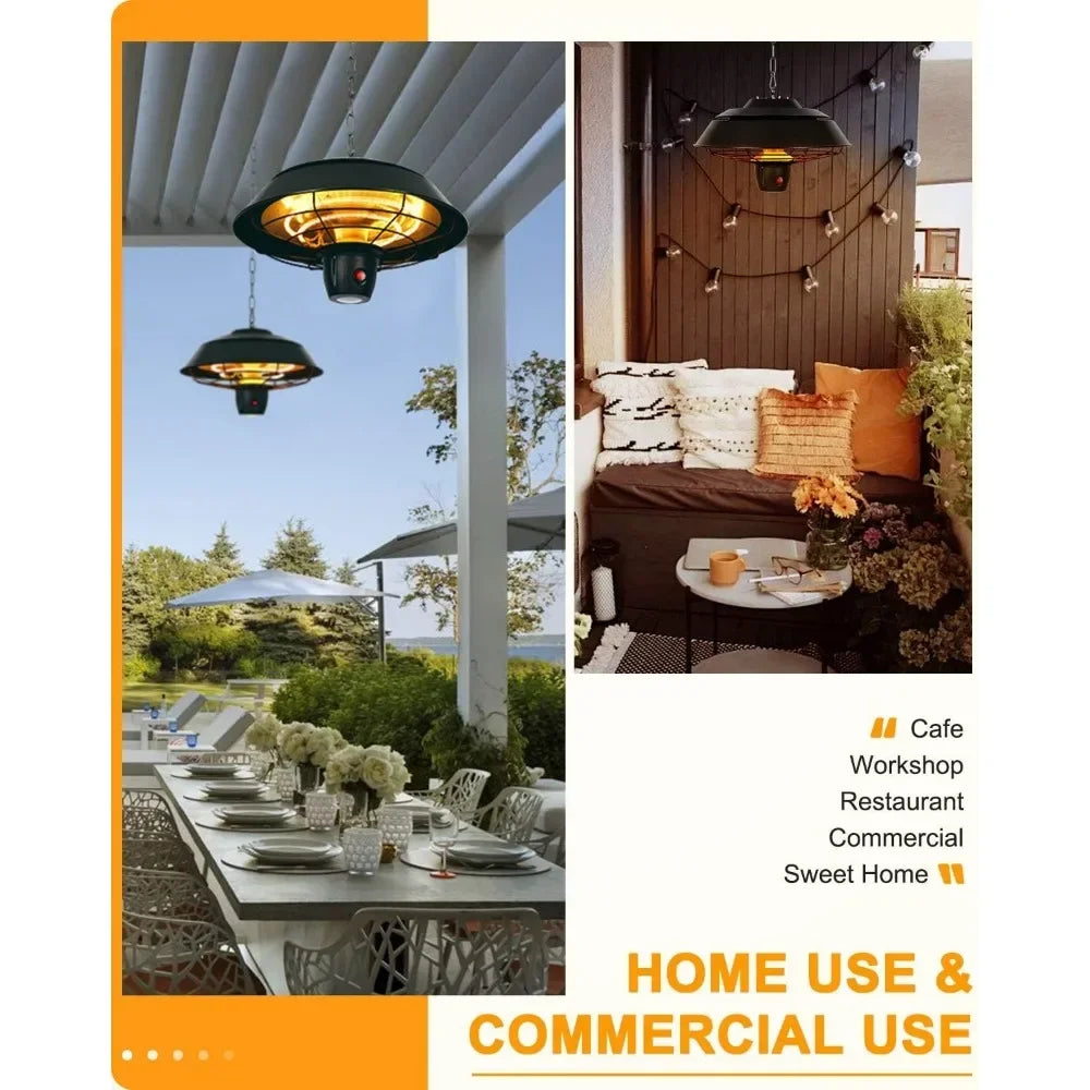 Electric Patio Heater, Outdoor Heater with Remote Control & Touch Switch