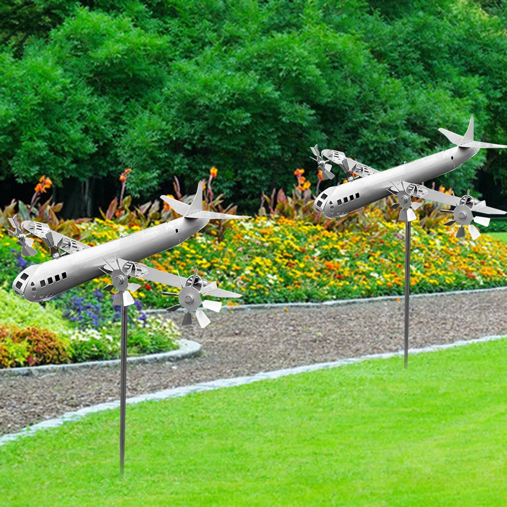 Metal Airplane Windmill Iron Aircraft Wind Spinners