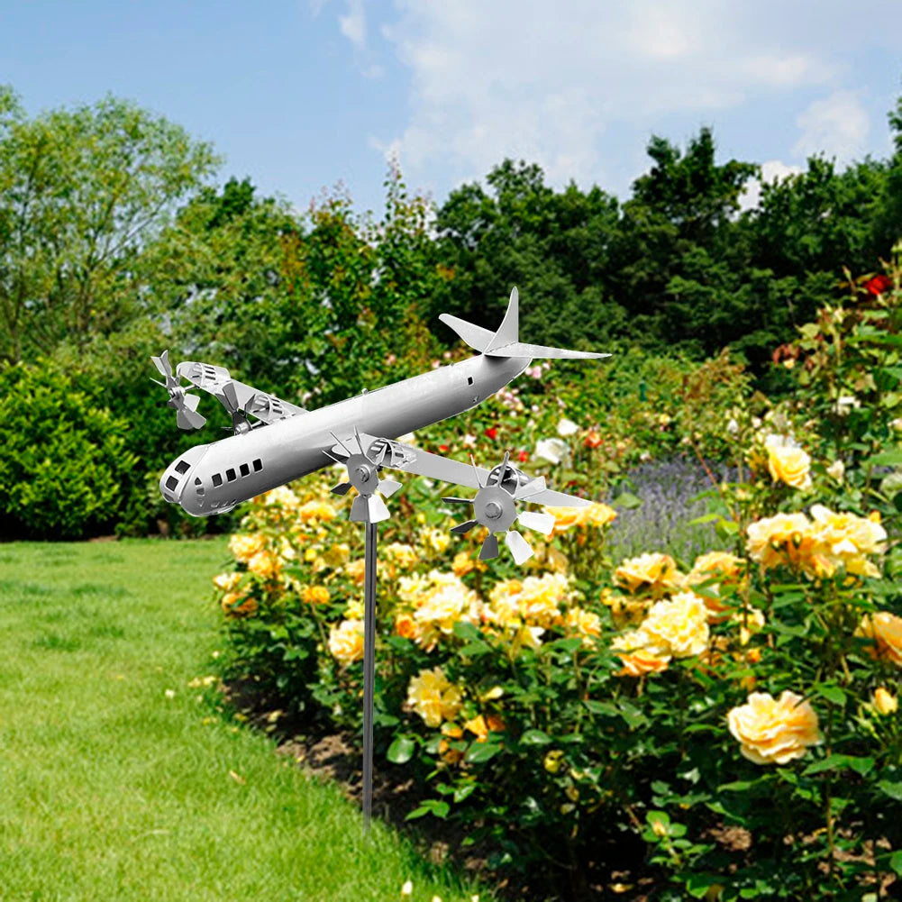 Metal Airplane Windmill Iron Aircraft Wind Spinners