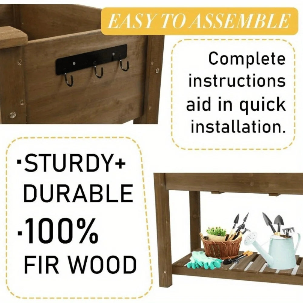 Raised Garden Bed Outdoor Wooden Elevated Garden Box