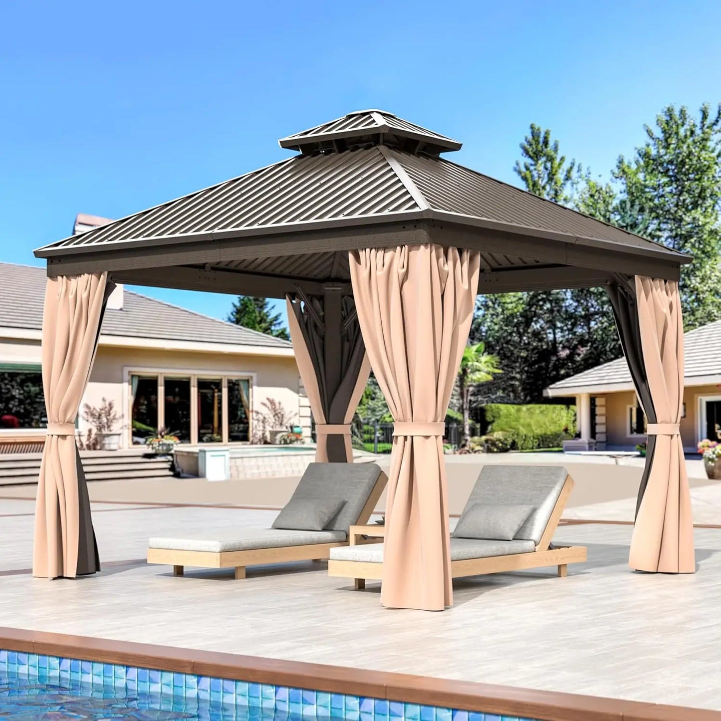 10x12 Gazebo with Galvanized Steel Roof & Aluminum Frame