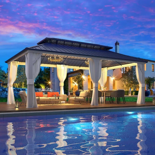 12'x20 'galvanized steel double top metal pavilion