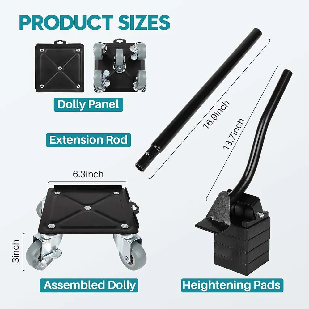 Heavy Duty Furniture Dolly with 5-Wheel Design and Brake