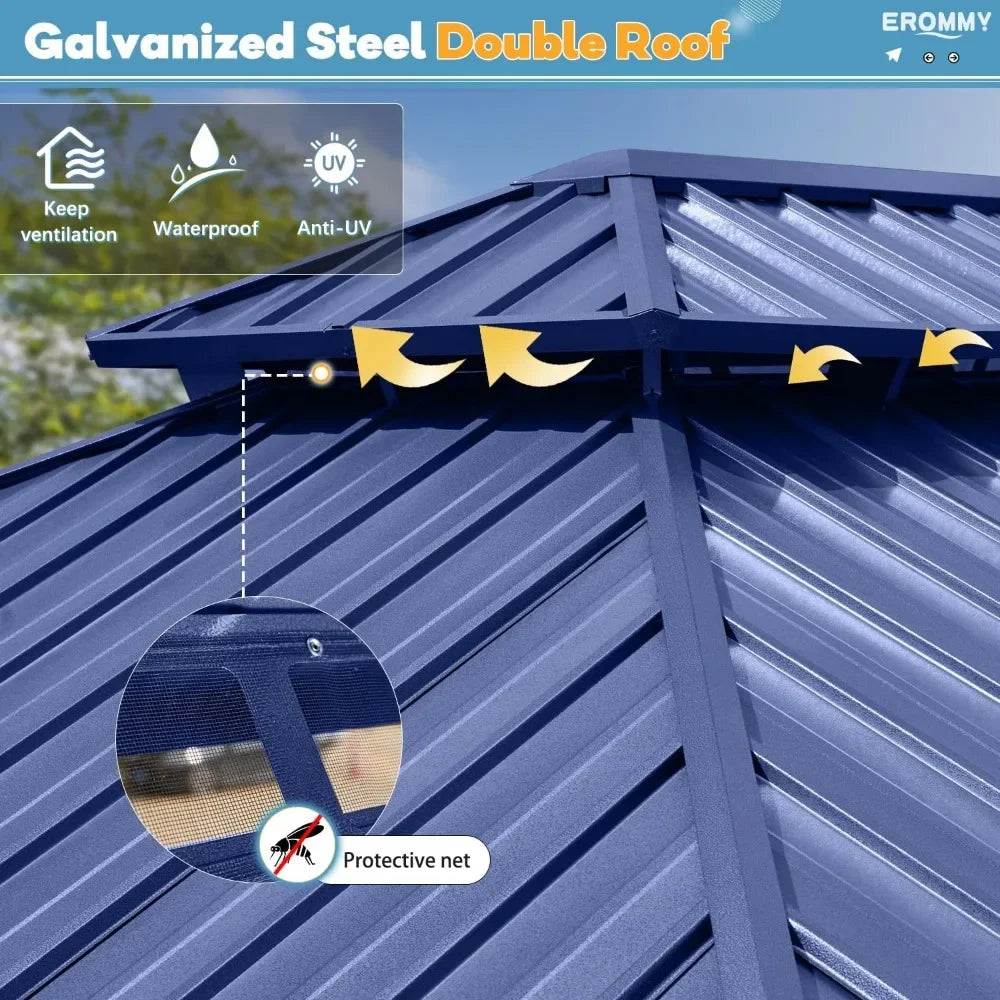 12'x20 'galvanized steel double top metal pavilion