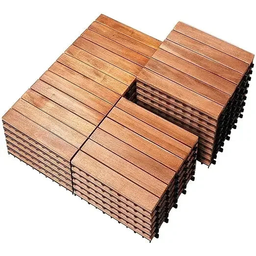 Garden Flooring, Solid Acacia Wood Interlocking Terrace Decking