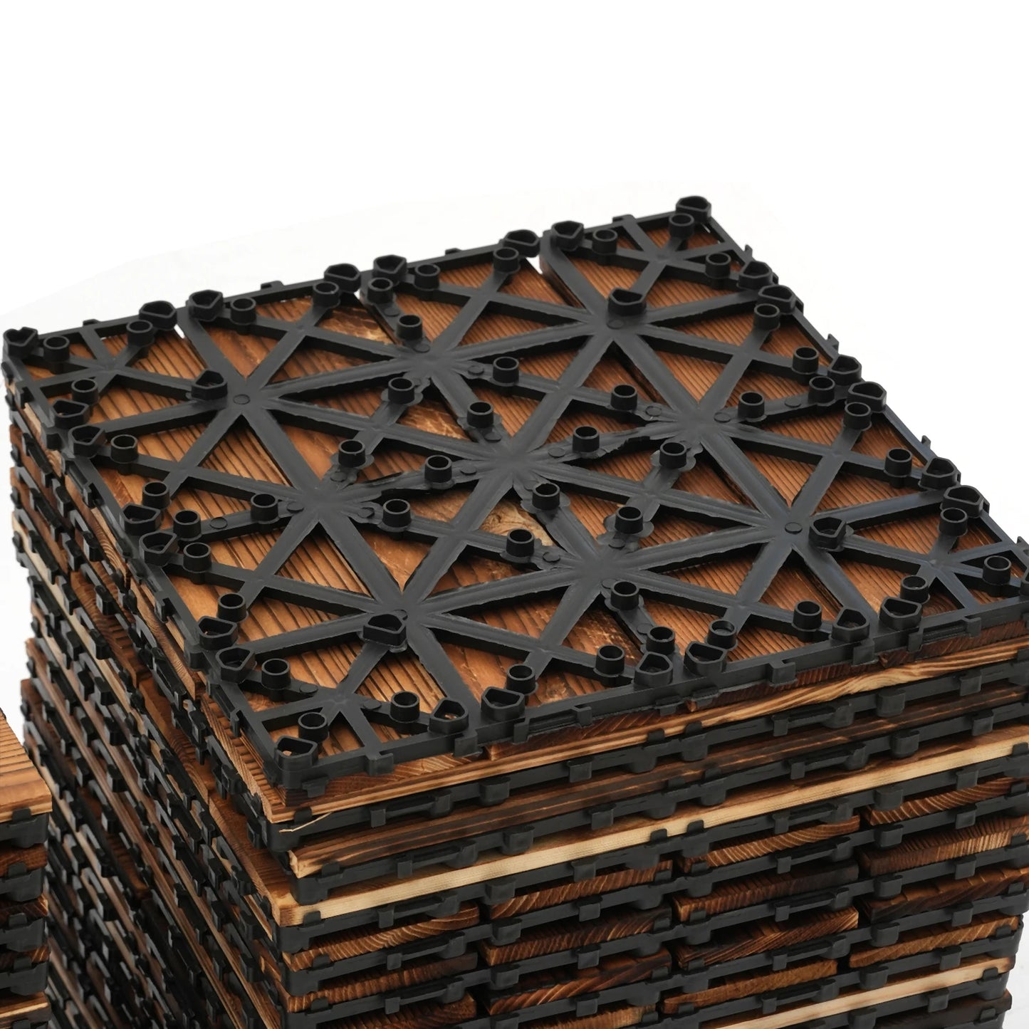 Patio Interlocking Wood Floor Tiles Set