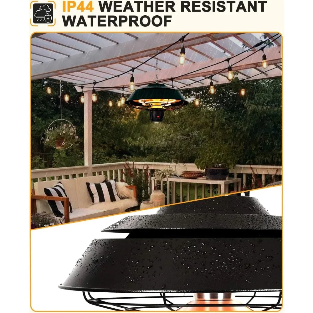 Electric Patio Heater, Outdoor Heater with Remote Control & Touch Switch
