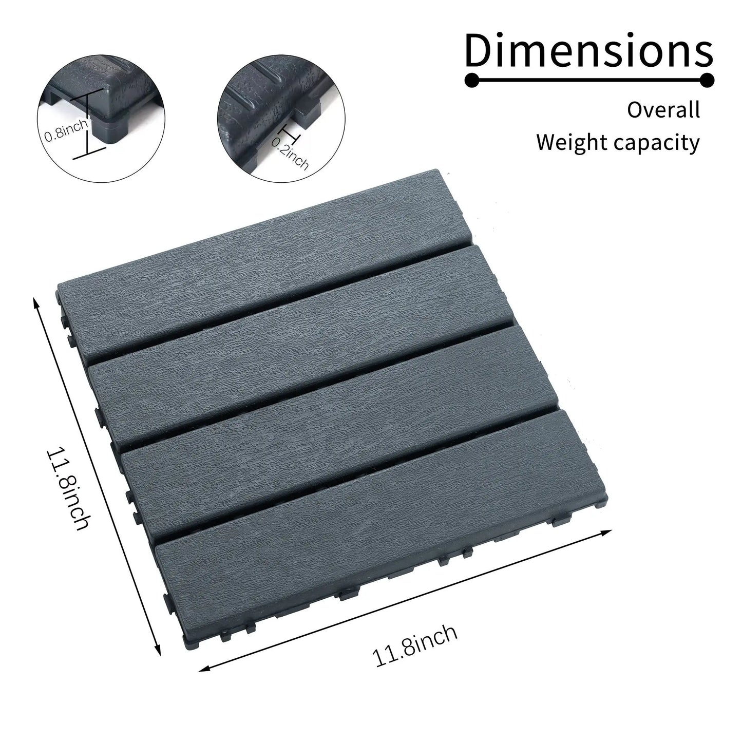 Wood Grain Interlocking Deck Tile Set