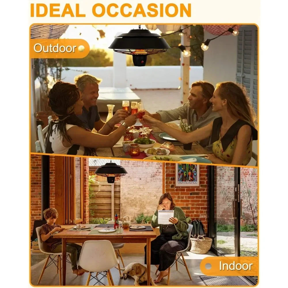 Electric Patio Heater, Outdoor Heater with Remote Control & Touch Switch
