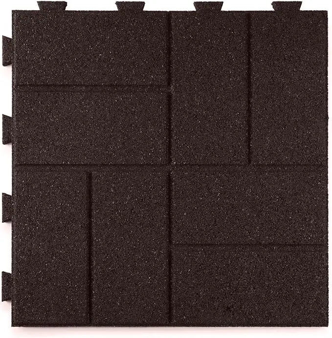 Rubber Interlocking Brick Tiles Set