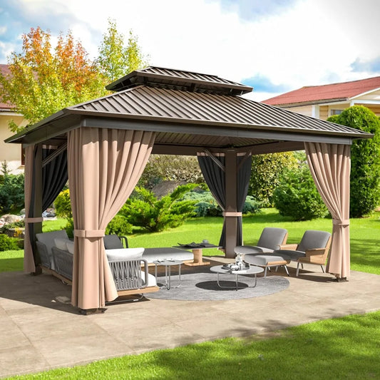 10x12  Gazebo with Galvanized Steel Roof & Aluminum Frame