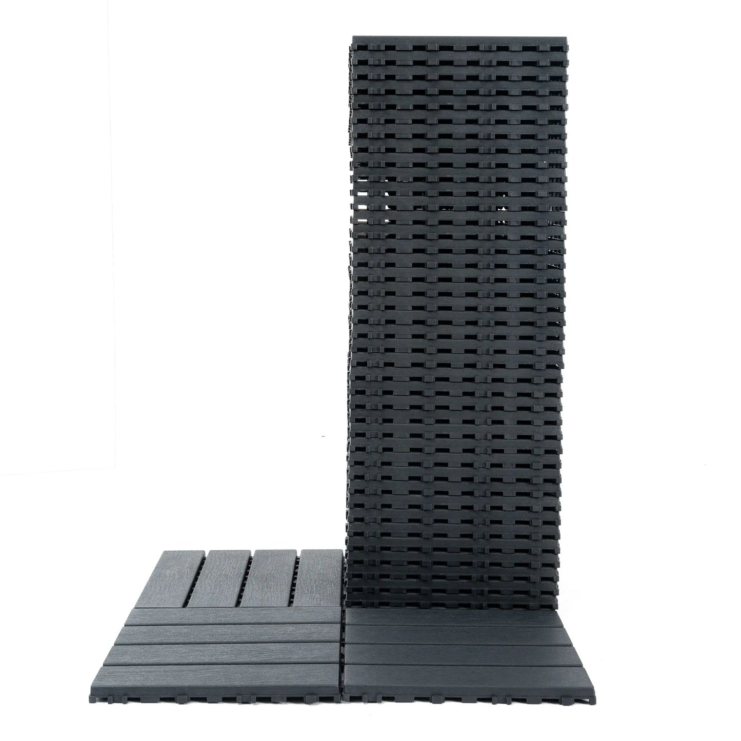 Wood Grain Interlocking Deck Tile Set