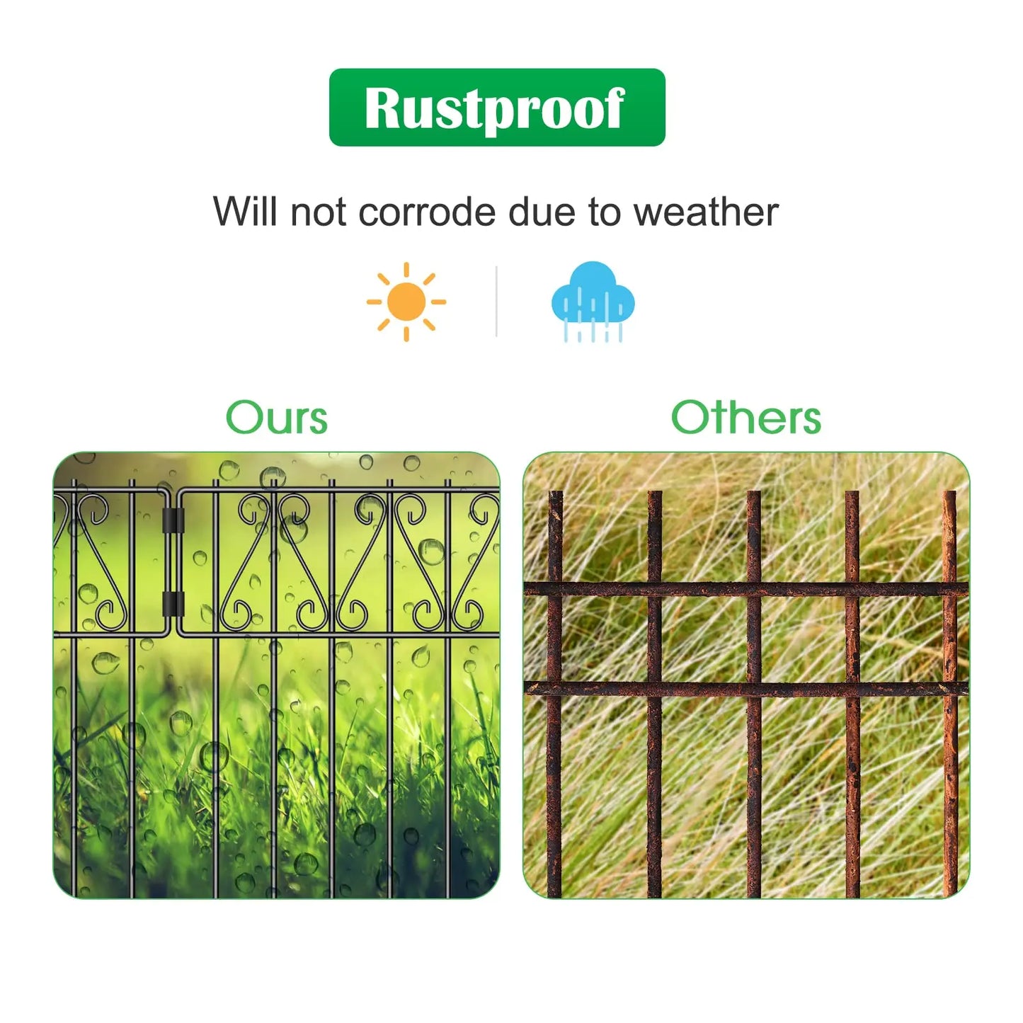 25 Pcs Animal Barrier Fence,Metal Wire Panel Border Decorative Garden Fence,Dog Rabbits Ground Stakes Bottom Fence for Outdoor