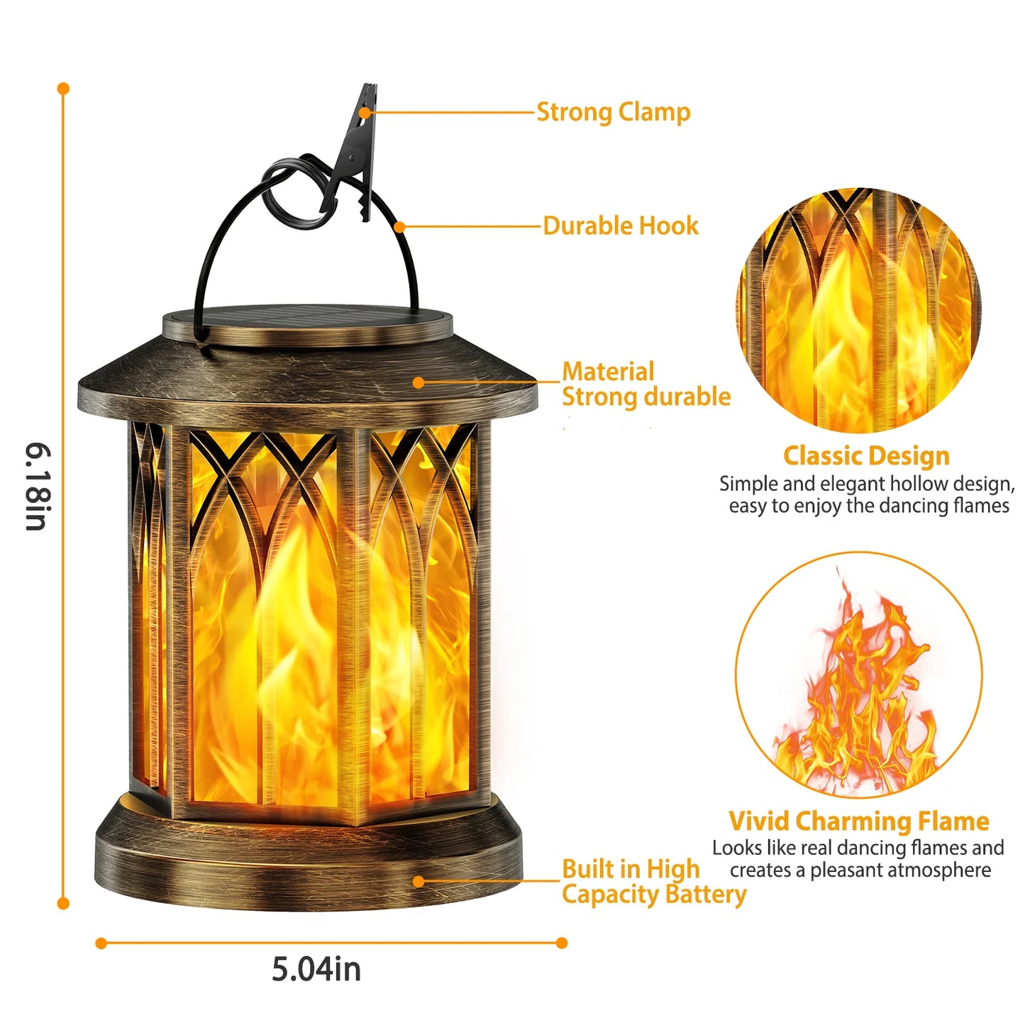 2-Pack Flickering Flame Solar Lanterns