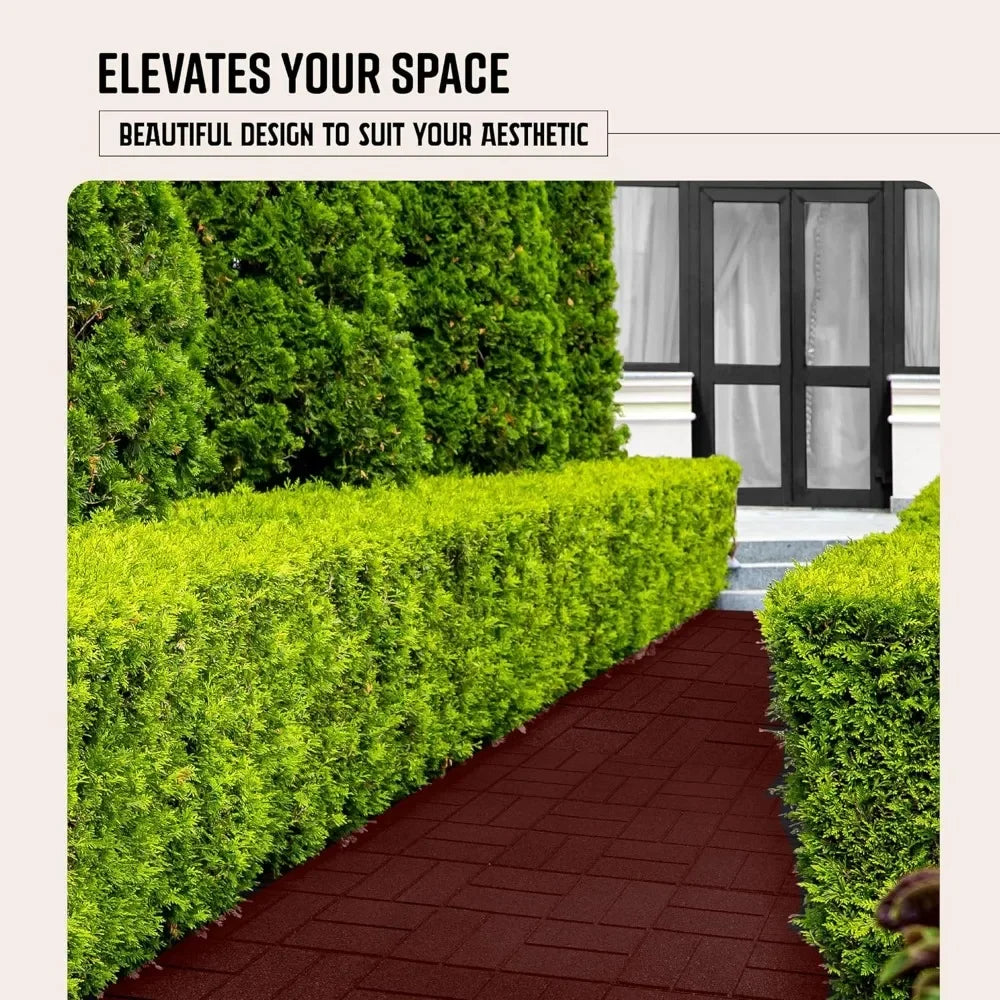 Rubber Interlocking Brick Tiles Set