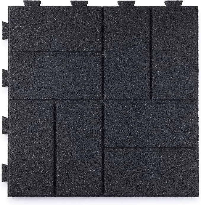Rubber Interlocking Brick Tiles Set