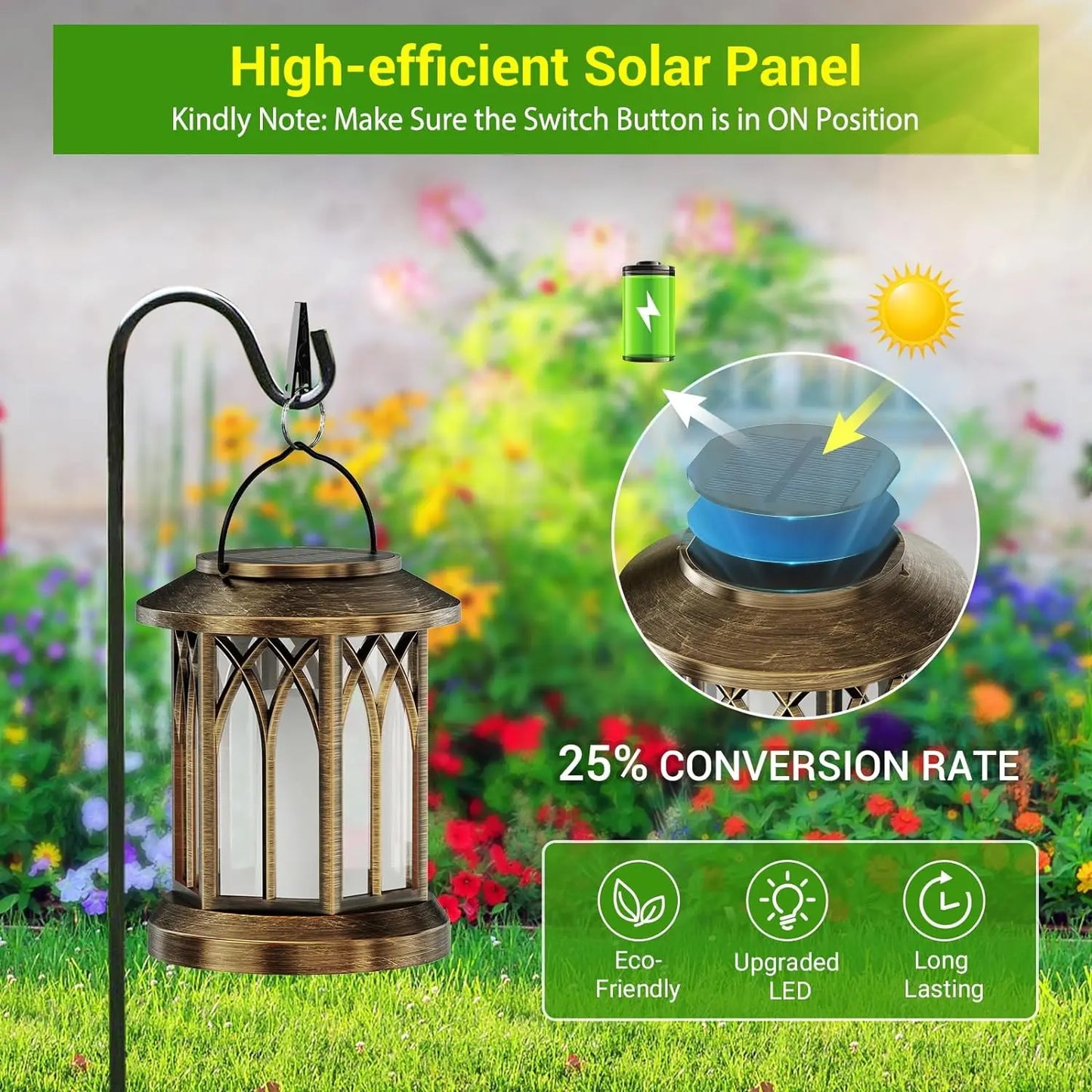 2-Pack Flickering Flame Solar Lanterns